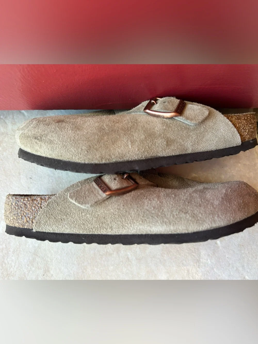 BIRKENSTOCK Kids s30eu Suede ‘Boston’ Clog - Taupe Beige-LOOK NEW!-retail $115